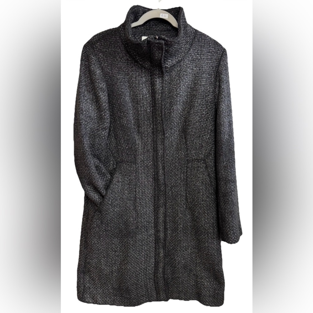 Calvin Klein Gray Stand Collar Wool Coat, Women’s 10, Originally $295